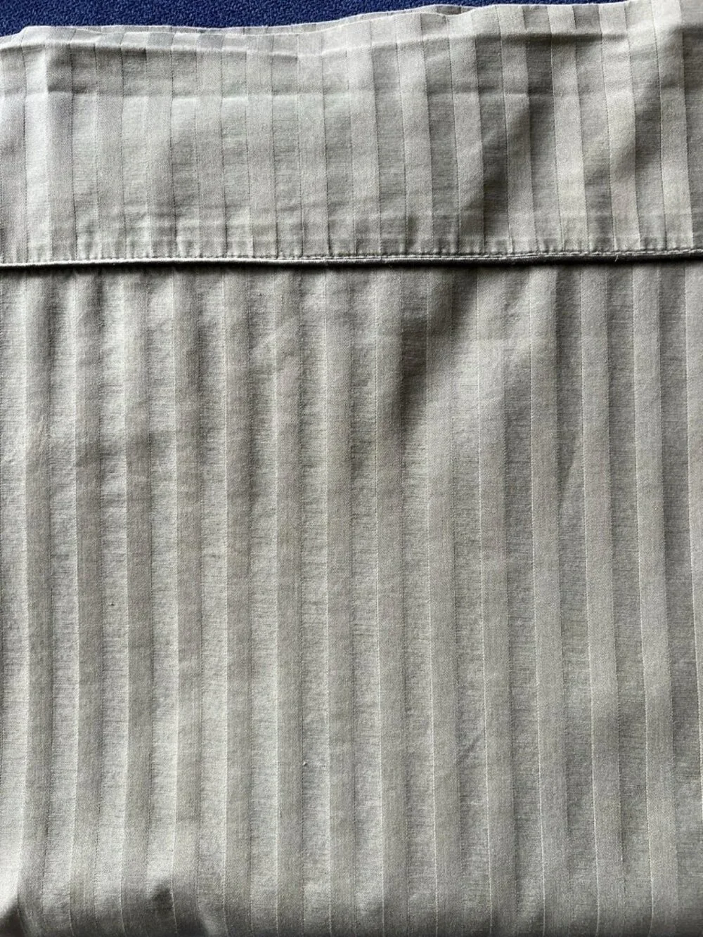Queen Flat Sheet 100% Combed Cotton Moss Green Jacquard Opus Stripe Luxury